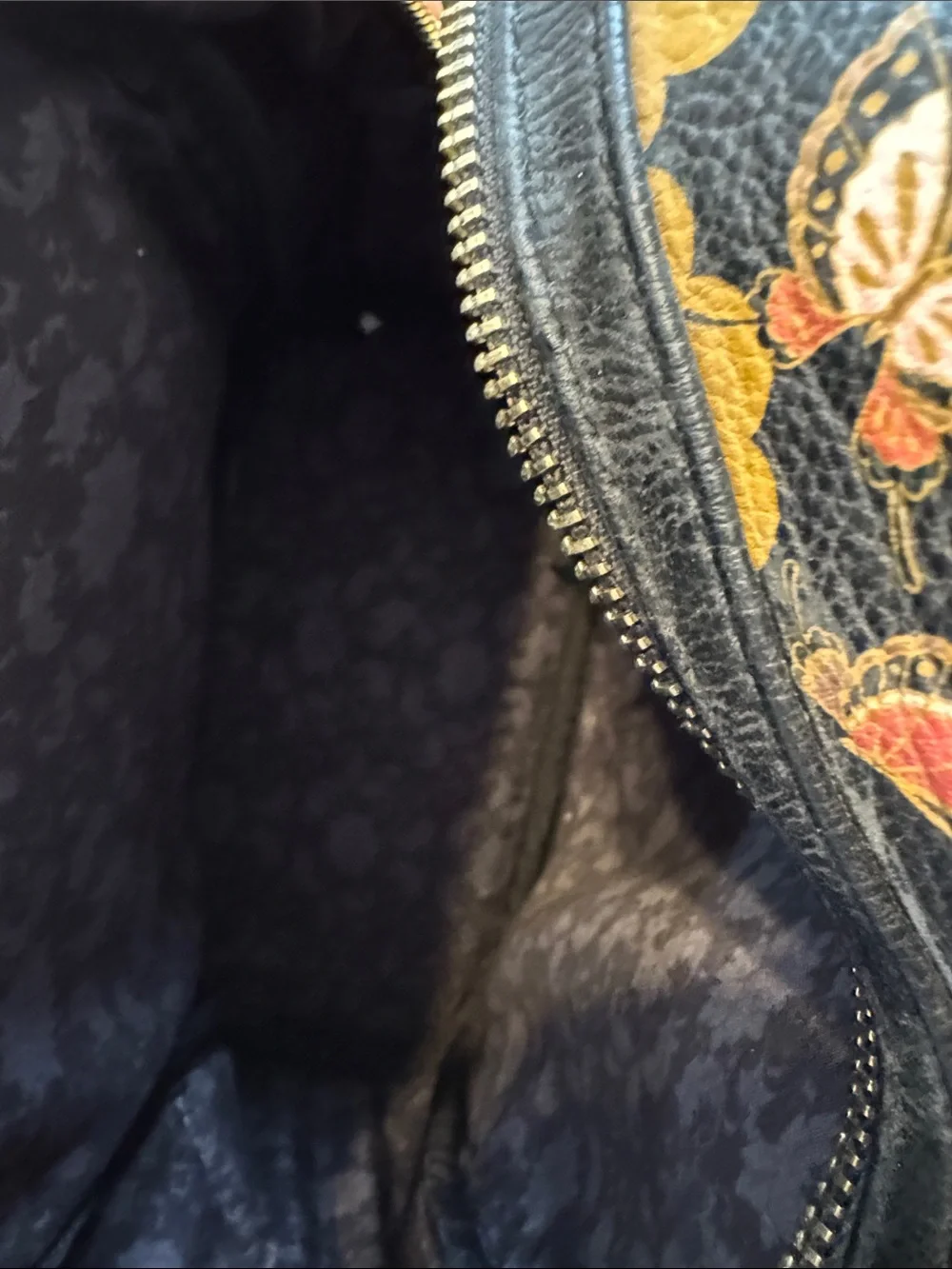 Loungefly Black Floral & Gold Mini Backpack - Picture 5 of 5